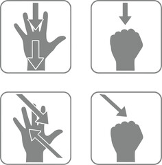 Obraz premium Hand gestures and silhouettes illustrating communication and silence concepts de