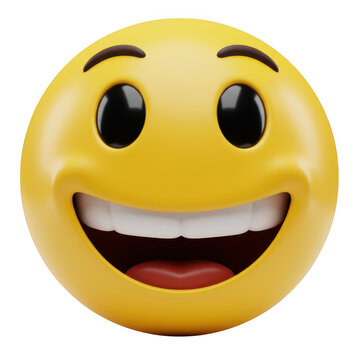 3d rendered happy smiley face emoji isolated on transparent background