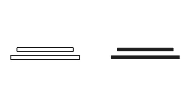 Vector illustration of equals sign with black and white line styles