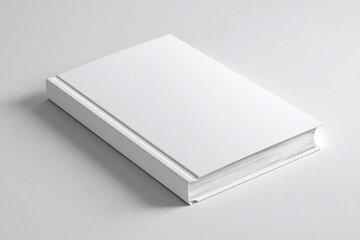 Fototapeta premium Minimalist blank book design: horizontal hardcover with empty cover for branding