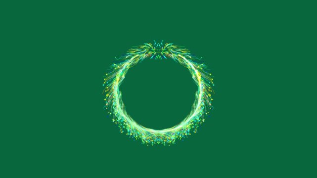 Fairy circle tail glitter particles sparkling with luxury glitter sparkles  trail, magic pixie dust path on green screen, Christmas glitter stars isolated for professional editing and compositing 4K