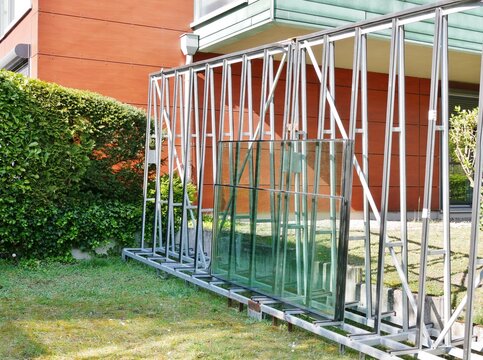 Glasscheiben in Transportbox