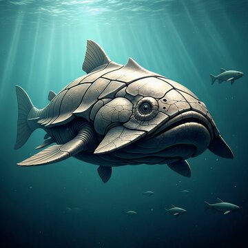 Dunkleosteus Armored Fish in Ancient Ocean