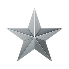 Obraz premium 3D render of a glossy silver star. Concept for rating systems, reviews, quality evaluation, awards