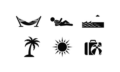 Obraz premium Vacation and beach lifestyle icon set
