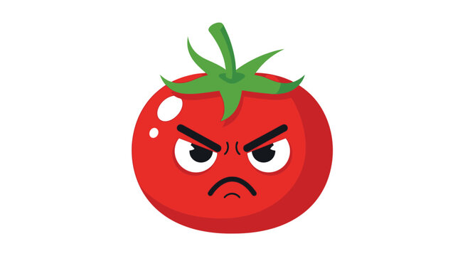 Angry Tomato Character - Cartoon Face Expression