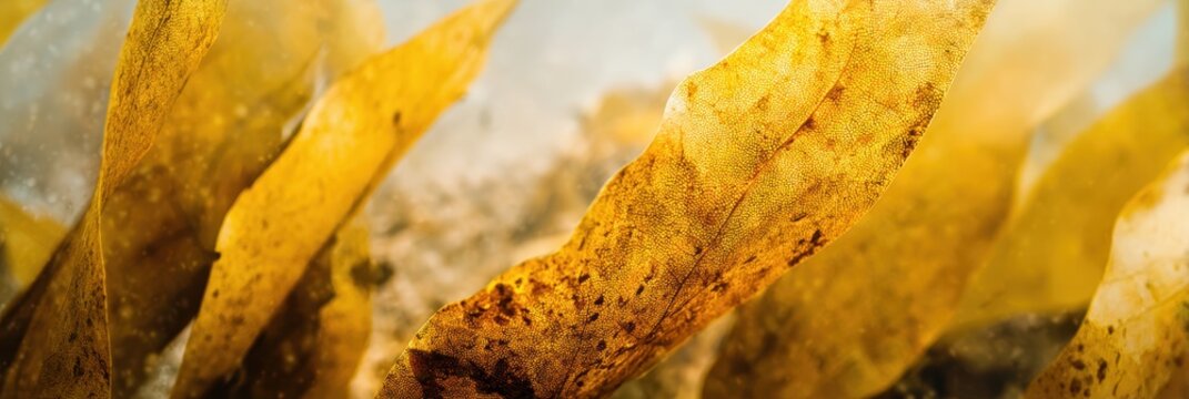 黄金色の葉が揺れる水中昆布林