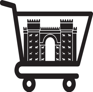 Babylonian Ishtar Gate Shopping Cart Silhouettes