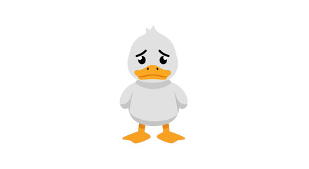 Obraz premium Angry cartoon duck with orange beak.