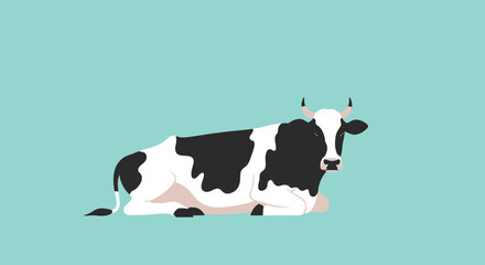 Black and white cow lying down. © Bakul