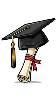 Graduation Cap and Diploma Certificate 2.