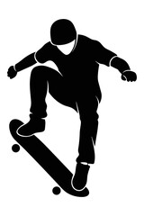 Fototapeta premium Dynamic Vector Illustration of an Active Skateboarder Performing an Extreme Trick