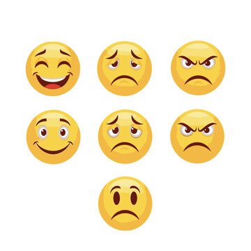 Collection of various emoticon faces.