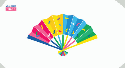 Colorful handheld folding fan accessory. © Surya