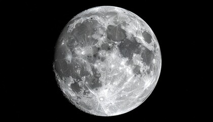 Fototapeta premium Detailed Lunar Surface - A High-Resolution View of the Moons Craters and Texture.