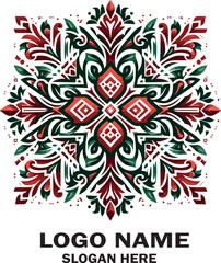 Fototapeta premium Belarus ornament logo icon vector white background .
