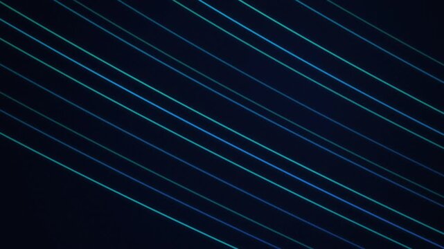 A dark background with vibrant blue and green lines creating dynamic abstract patterns
