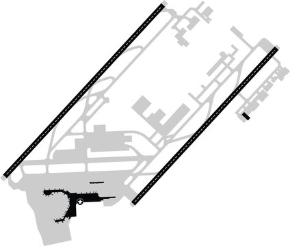 Montreal Trudeau International Airport YUL Quebec Map Diagram Blank Illustration