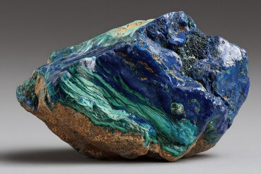 Vibrant Azurite and Malachite Specimen with Striking Blue and Green Sw