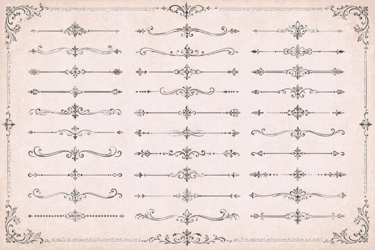 Chapter Separator Flourishes Pack. Vintage Calligraphic Ornament SVG Vector Set for Invitations, Borders, Labels and Decorative Stationery Design, chapter separator, book divider