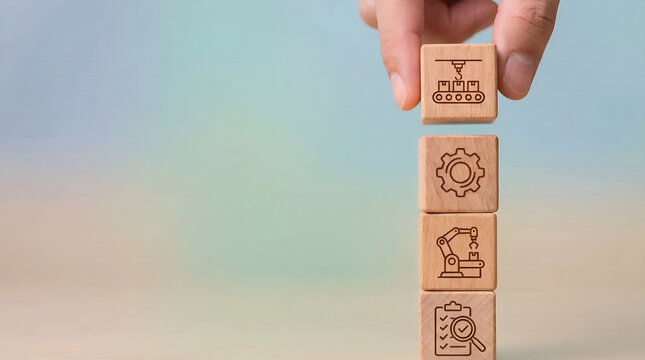 Manufacturing Process Building Blocks Assembling a Seamless Production Flow with Industry Icons