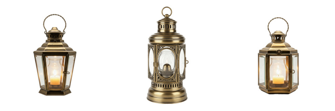 Vintage Decorative Brass Lantern with Glass Panels, Traditional Oriental Oil Lamp Design, Elegant Home Decor Lighting, Antique Metal Lantern for Garden and Interior Atmosphere.