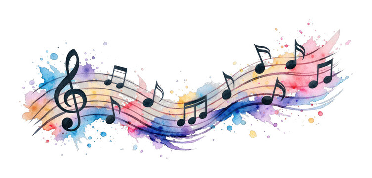 PNG Colorful musical notes illustration