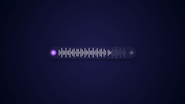 Modern Voice Message Player with Sound Wave Bar Animation