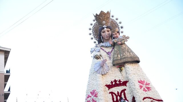 Virgen de los Desamparados Flower Offering &ndash; Fallas Festival in Valencia Spain