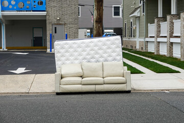 Old mattress and couch on the curb waiting for trash pickup © ALAN