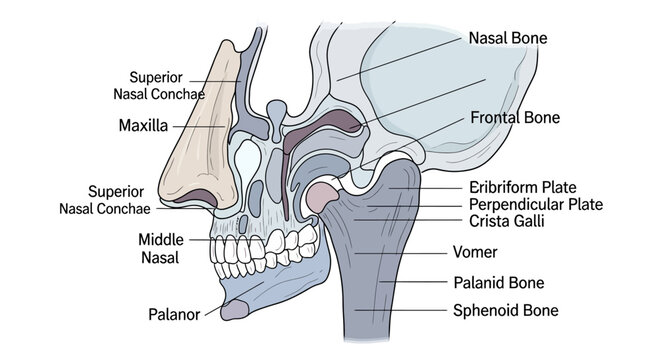 Anatomy of the human skull structure.