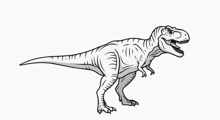 Fototapeta premium A majestic Tyrannosaurus Rex in a dynamic pose, a powerful depiction of a prehistoric predator