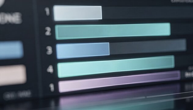 Medium shot of an AIpowered comparable selection screen showcasing sorted list variations and confidence metrics in sharp detail with the rest of the UI out of focus.