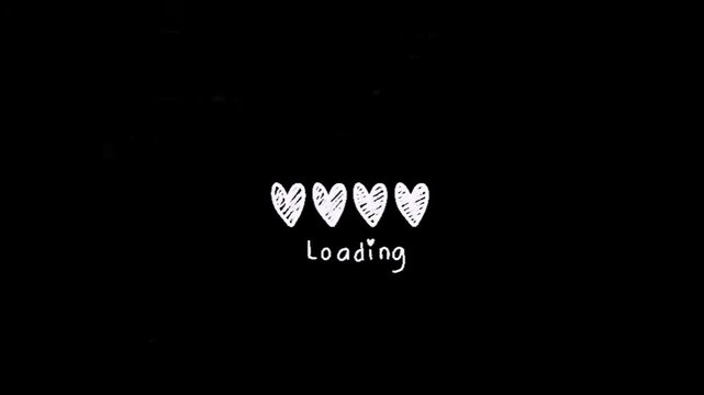 White Love Loading Animation in 4K