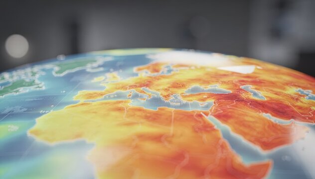 Close medium shot of a sleek AI interface featuring a heatmap overlay on a mapbased comparable selection foreground elements crisp background softly faded.