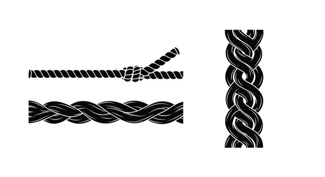 Detailed rope patterns and knots displayed as a black silhouette