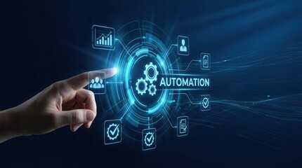 Fototapeta premium A business concept illustrating an automation software technology process system.