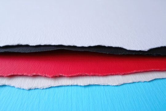A stack of colored foam sheets