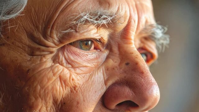 Close-up of an elderly person's face, showing wisdom and the beauty of aging