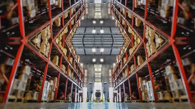 timelapse of people working in a warehouse