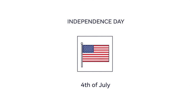 Independence Day 4th of July American flag icon flat vector graphic