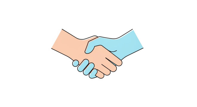 Handshake icon representing business partnership and trust flat vector