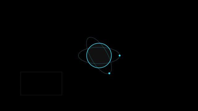 Digital atom orbit hud animation