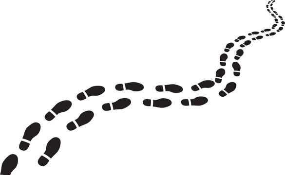 S-Curve Footprint Trail Vector Design for Tracking and Navigation Visualization in Graphic Projects