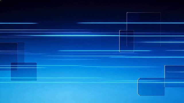 Abstract blue light lines and squares