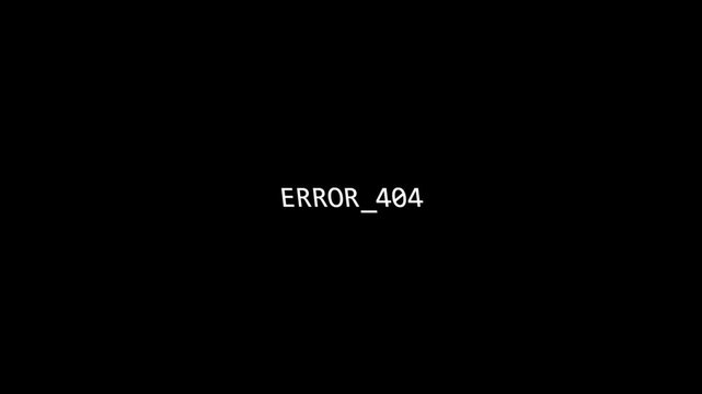 Error 404 page not animation website