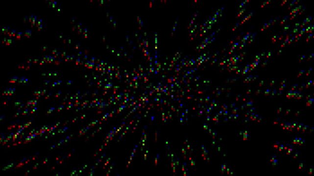 Glowing colorful stars being absorbed by a black hole in the vast of space
