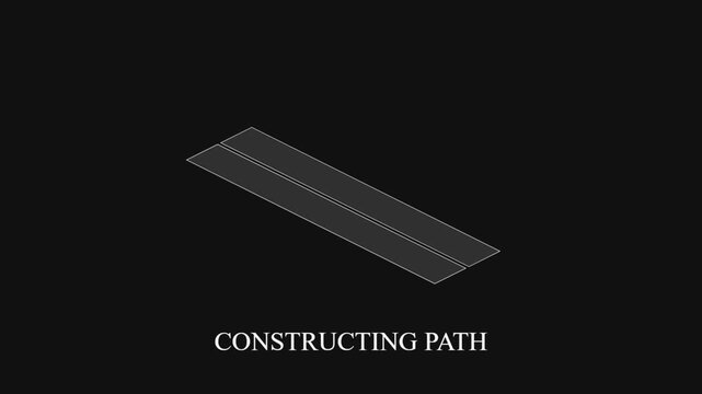 Isometric path animation road line