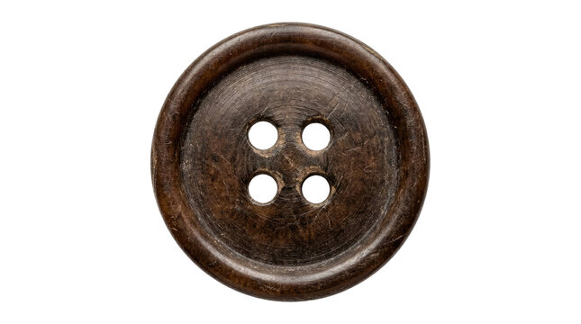 Old Wooden Button Macro Detail