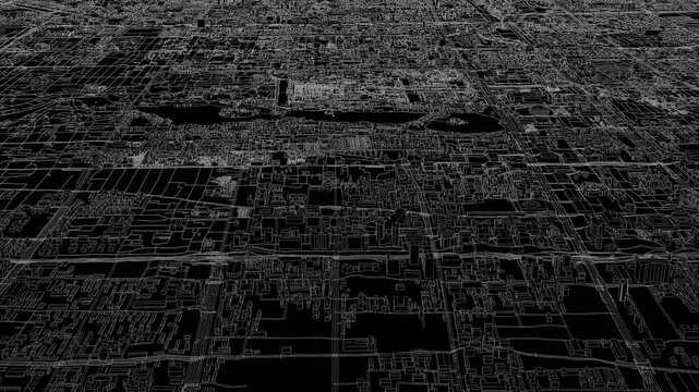 3D looped animation of city - Beijing China